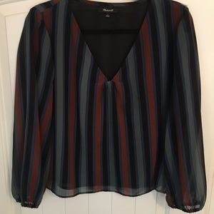 Madewell striped chiffon blouse